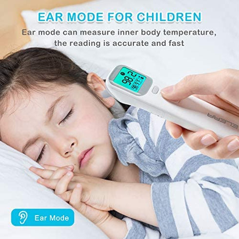 Elera Ear Thermometer for Kids, Baby Thermometer with Forehead and Ear Mode for Adults, Infant, Kids and Toddler, Touchless and 1 Second Reading with Fever Alarm and Mute Function